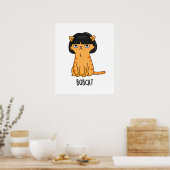 Poster Bobcat Funny Chat Bob Hair Pun (Cuisine)