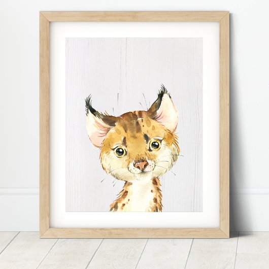 Poster Bobcat Woodland Nursery Art Imprimer