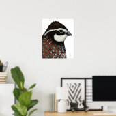 Poster Bobwhite Quail Head (Bureau à domicile)