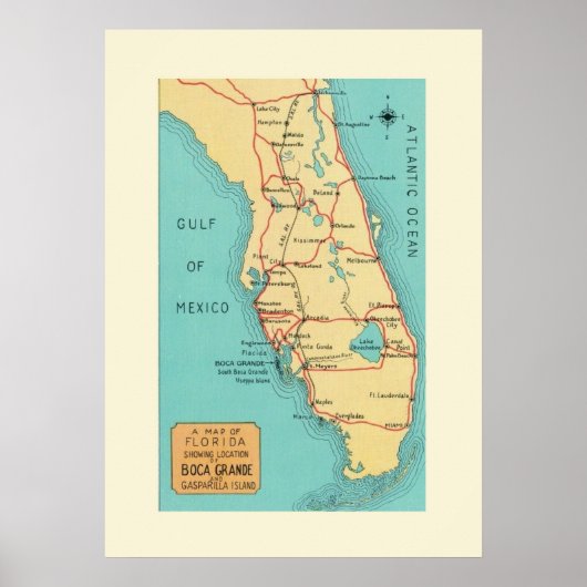 Poster Boca Grande Floride 20x28 (Devant)