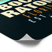 Poster Boca Raton Florida Retro Sunset Beach Souvenirs (Coin)