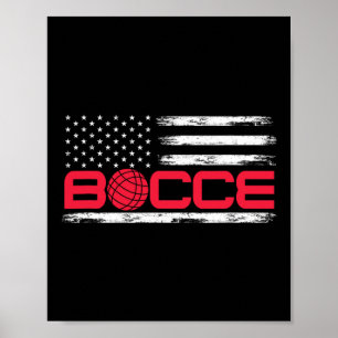 Poster Bocce Byll Drapeau Américain Usa Joueur De Bocci 4