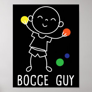 Poster Bocce Guy - Joueur de Boules sur Gazon Enthousiast