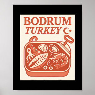 Poster Bodrum Turquie Souvenir Nourriture Turque Et Voyag
