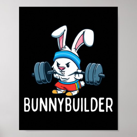 Poster Bodybuilder Bunny Pâques Bunnybuilder Fitness Sall (Devant)