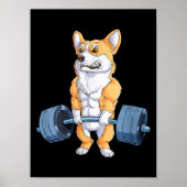 Poster Bodybuilder Corgi de levage d'alimentation (Devant)