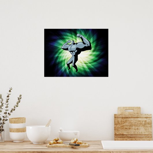 Poster Bodybuilder ; vert (Cuisine)