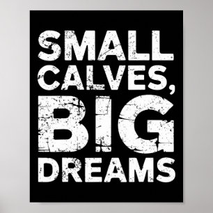 Poster Bodybuilders Petites Calves Gros Rêves Drôle Gym H
