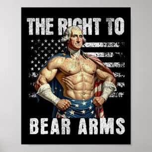 Poster Bodybuilding 4 juillet Papa Usa Drapeau 2ème Amend
