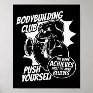 Poster Bodybuilding Club Poussez-vous Le Corps Atteint