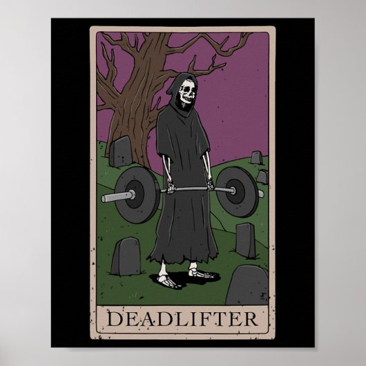 Poster Bodybuilding Deadlifter Deadlifter Poids (Devant)