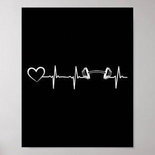 Poster Bodybuilding Dumbbell Heart Gym Bodybuil