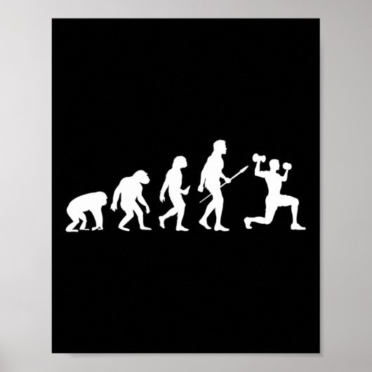 Poster Bodybuilding Evolution Drôle Exercice de Bodybuild (Devant)