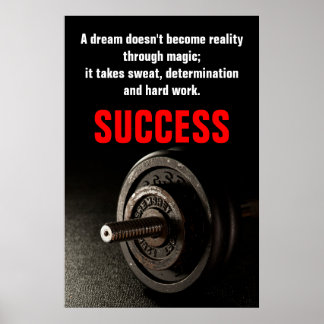 Poster Bodybuilding Fitness Inspiration Succès Dumbell