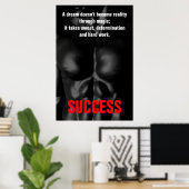 Poster Bodybuilding Fitness Inspirational Black & White (Bureau à domicile)