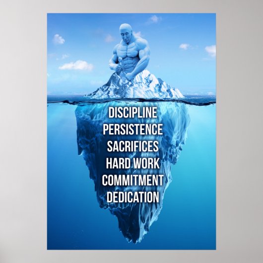 Poster Bodybuilding Iceberg Sculpture Motivation (Devant)