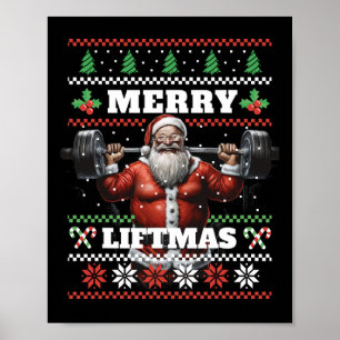 Poster Bodybuilding Xmas Fitness Vilain Noël Sw