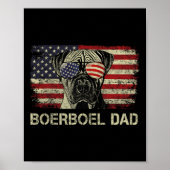 Poster Boerboel Papa Amoureux de les chiens Drapeau améri (Devant)