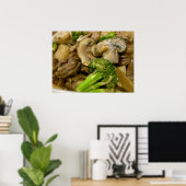Poster Boeuf, brocoli et champignons remuer la frite (Bureau à domicile)