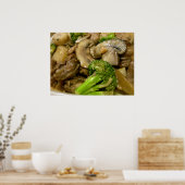 Poster Boeuf, brocoli et champignons remuer la frite (Cuisine)