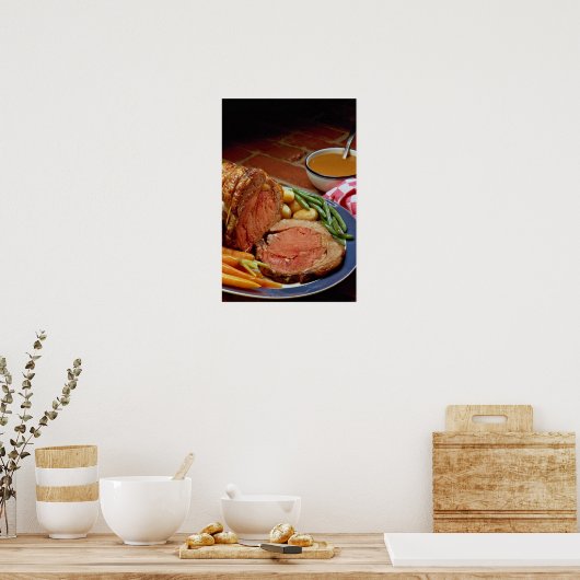 Poster Boeuf rôti aux carottes (Cuisine)
