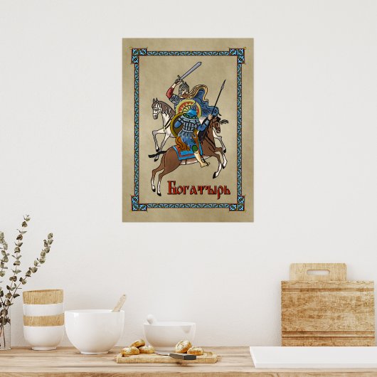 Poster Bogatyr russe médiéval (Cuisine)