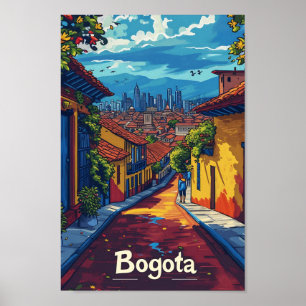 Poster Bogota Colombia Art Vintage Illustration de voyage