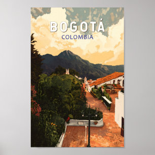 Poster Bogota Colombie Illustration Voyage Art Vintage