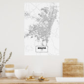 Poster Bogota, Colombie (noir sur blanc) (Cuisine)
