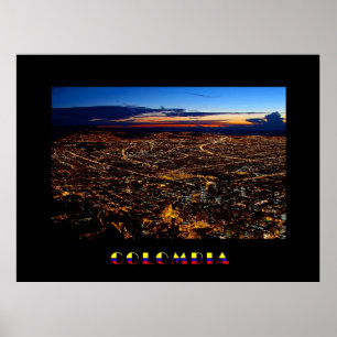 Poster Bogotá Night Panorama