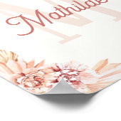 Poster Bohême Baby Girl Initiale Monogramme Nom Nursery (Coin)