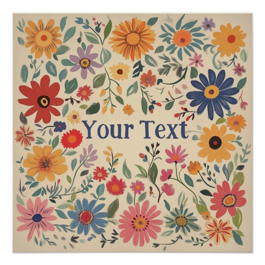 Poster Bohème Floral Custom Art Imprimer (Devant)