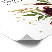 Poster Bohème marsala rose (Coin)