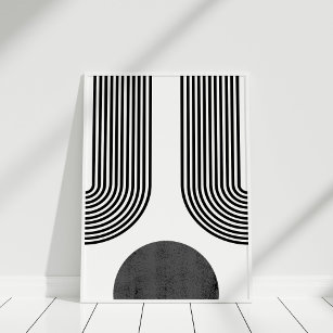 Poster Bohème noir et blanc Abstrait Mur Art