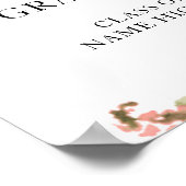 Poster Bohème rose roses fleur sauvage graduation de prin (Coin)