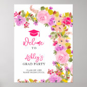 Poster Bohème rose roses fleur sauvage graduation de prin (Devant)