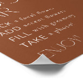 Poster Bohème Terracotta Floral Feathes Bar Fleuri (Coin)