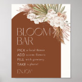 Poster Bohème Terracotta Floral Feathes Bar Fleuri (Devant)