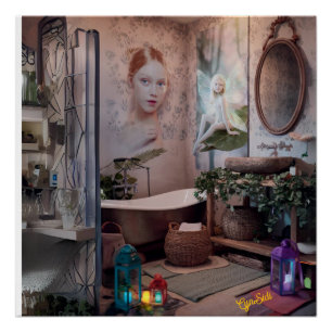 Poster "Bohemian Bath Bliss - Fairy and Feminine Elegance