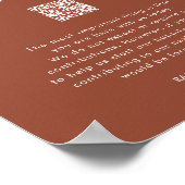 Poster Bohemian Terracotta QR Code Mariage Honeymoon Fund (Coin)
