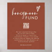 Poster Bohemian Terracotta QR Code Mariage Honeymoon Fund (Devant)