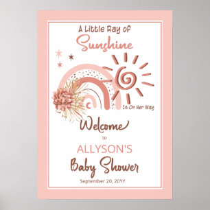 Poster Boho A Little Ray of Sunshine Girl Baby Shower