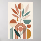 Poster Boho Abstract Botanical Retro Minimal Art (Devant)