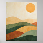 Poster Boho Abstract Landscape Earth Tone Desert (Devant)