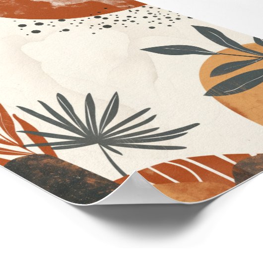 Poster Boho Abstrait botanique (Coin)
