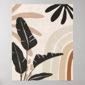 Poster Boho Abstrait Earth Tone Feuilles et Rainbo (Devant)