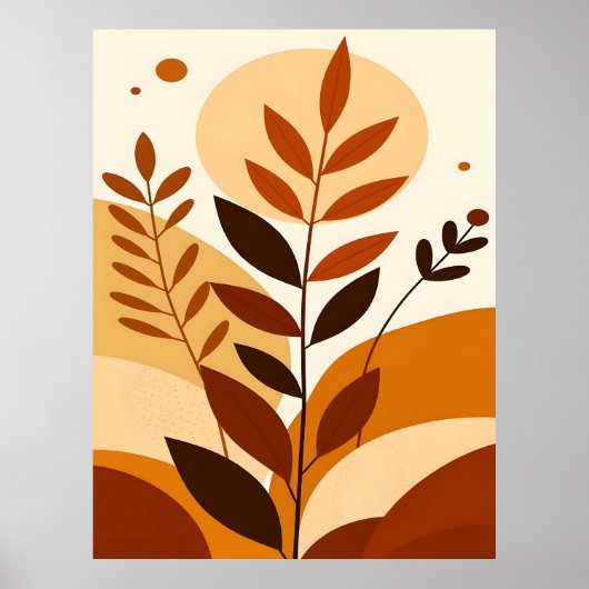 Poster Boho Abstrait et Clip Art moderne Imprimable (Devant)