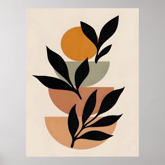 Poster Boho Abstrait et Clip Art moderne Imprimable (Devant)