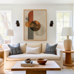 Poster Boho Abstrait géométrique