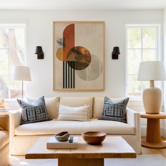 Poster Boho Abstrait géométrique